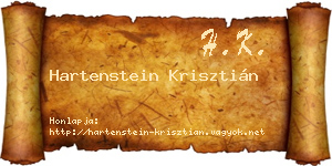 Hartenstein Krisztián névjegykártya
